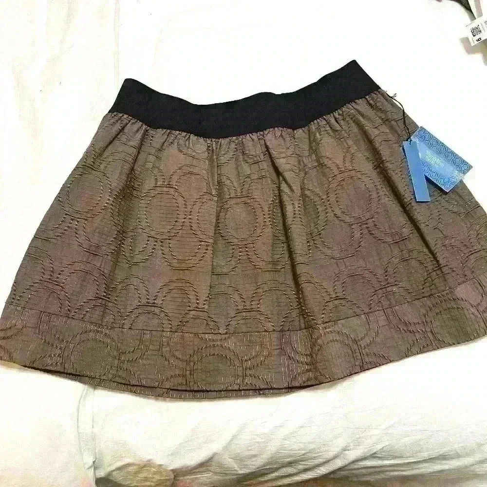 NWT Simply Vera Vera Wang Elastic Waist Lined Bubble Skirt Sz L